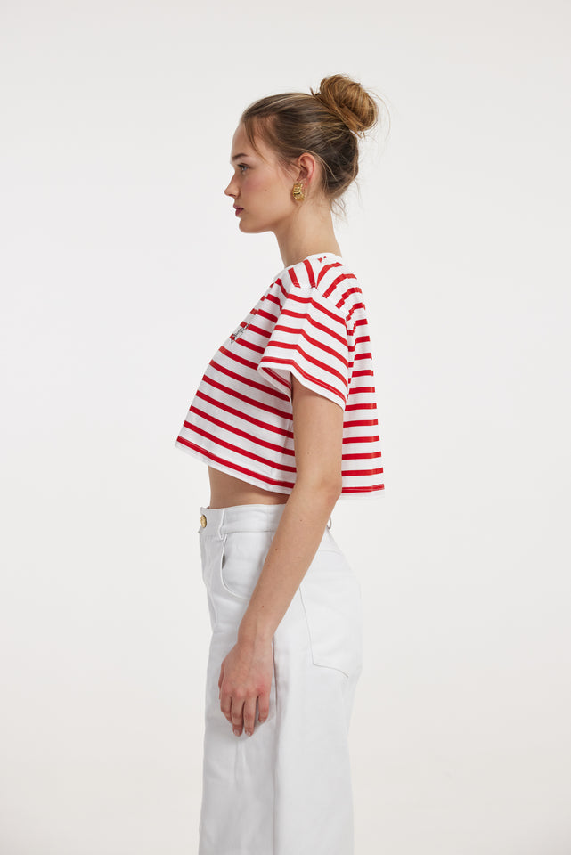 NALA TOP RED STRIPES