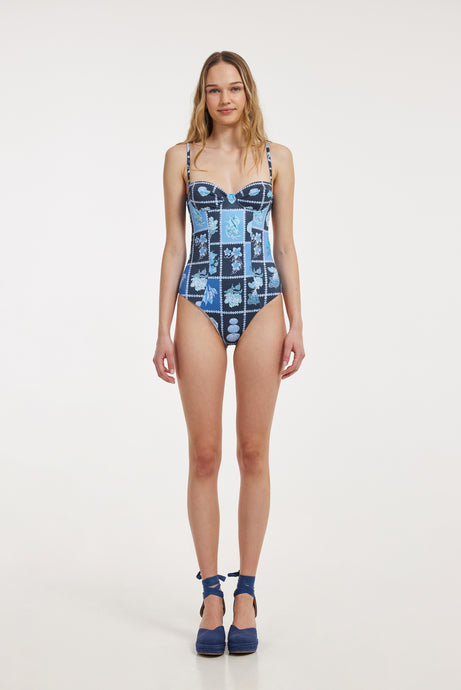 BLOSSOM SWIM BODY BLUE