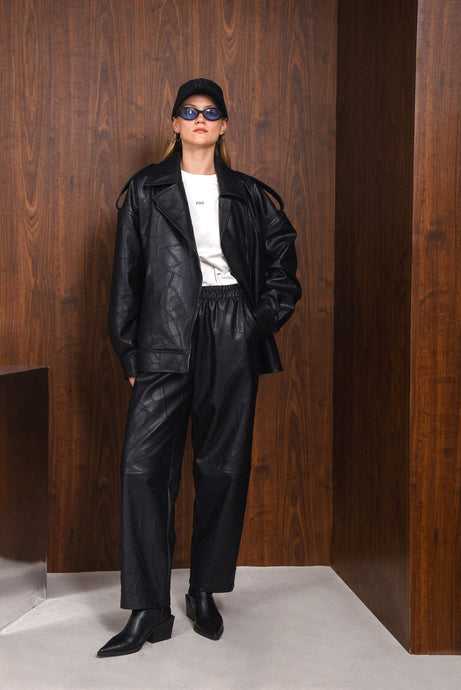 IDENTITY FAUX LEATHER JACKET