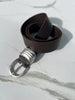 "MINIMAL" BROWN NICKEL BELT