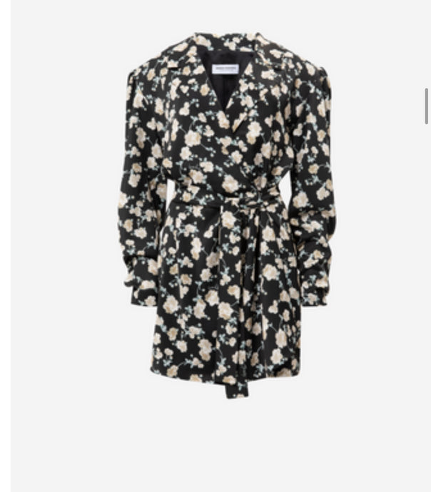 MINI WRAP DRESS WHITE FLOWER PRINT