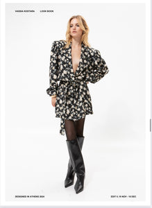 MINI WRAP DRESS WHITE FLOWER PRINT