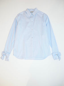 UNISEX OVERSIZED BOW SHIRT BABY BLUE