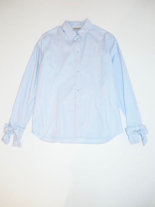 UNISEX OVERSIZED BOW SHIRT BABY BLUE