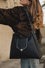 "SOMEWHERE I BELONG" BLACK NICKEL SHOULDER BAG