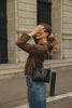 "HERE WITH ME" BLACK GOLD SHOULDER BAG