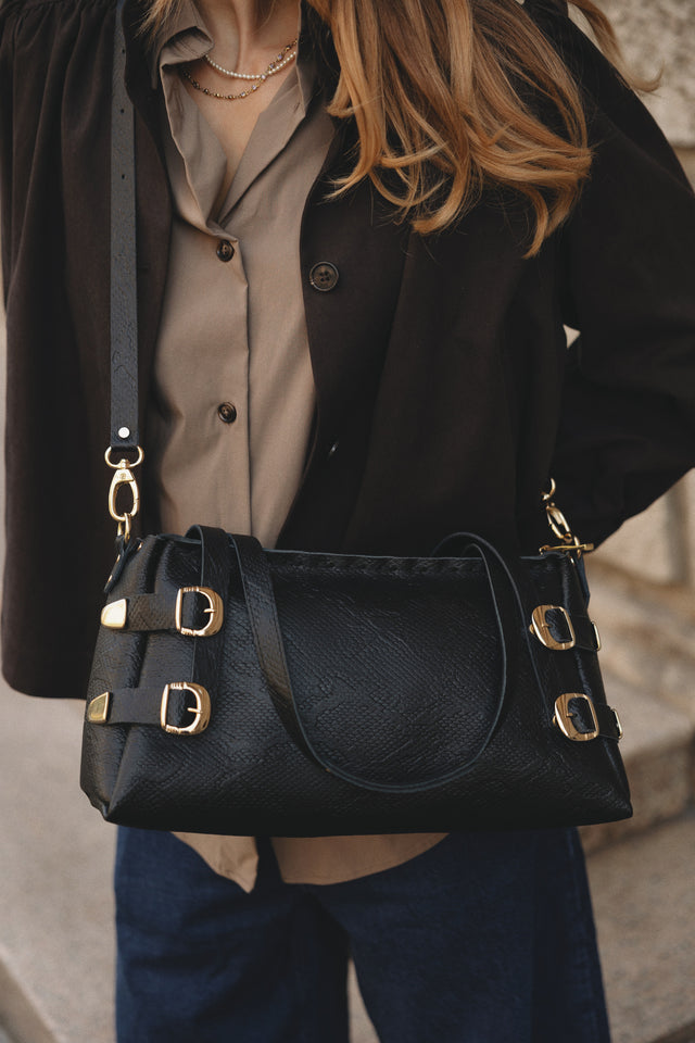 "ECHOES" BLACK GOLD SHOULDER BAG