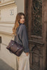 "SENSATION" DARK PLUM NICKEL SHOULDER BAG