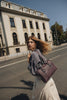 "SENSATION" DARK PLUM NICKEL SHOULDER BAG