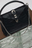 "HERE WITH ME" BLACK NICKEL SHOULDER BAG