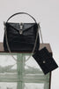 "HERE WITH ME" BLACK NICKEL SHOULDER BAG