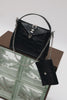 "HERE WITH ME" BLACK NICKEL SHOULDER BAG