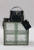 "HERE WITH ME" BLACK NICKEL SHOULDER BAG
