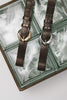 "WANDERING STAR" BROWN NICKEL LEATHER BELT