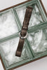 "WANDERING STAR" BROWN NICKEL LEATHER BELT