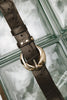 "WANDERING STAR" BROWN GOLD LEATHER BELT