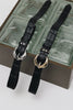 "WANDERING STAR" BLACK NICKEL LEATHER BELT