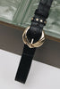 "WANDERING STAR" BLACK GOLD LEATHER BELT