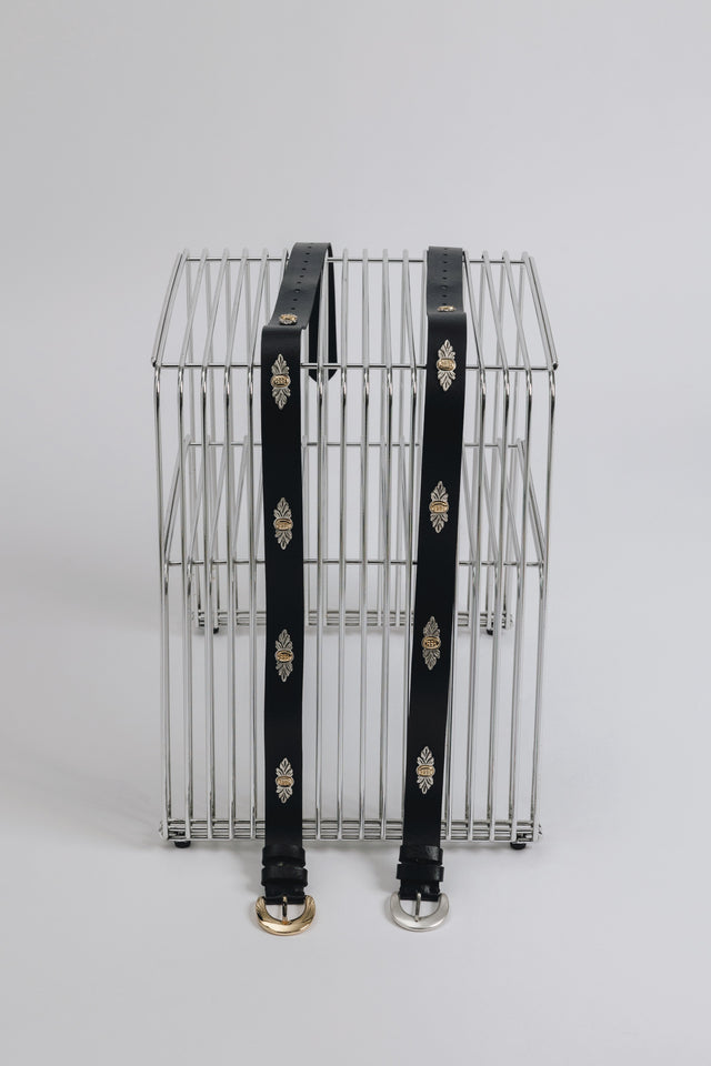"ROMANTIC DREAMS" BLACK NICKEL LEATHER BELT