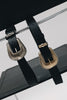 "SARA" BLACK NICKEL LEATHER BELT