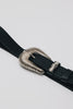 "SARA" BLACK NICKEL LEATHER BELT