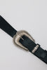 "SARA" BLACK NICKEL LEATHER BELT