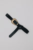 "SARA" BLACK GOLD LEATHER BELT