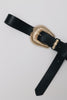 "SARA" BLACK GOLD LEATHER BELT