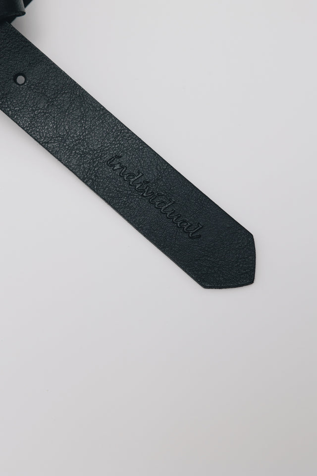 "SARA" BLACK GOLD LEATHER BELT