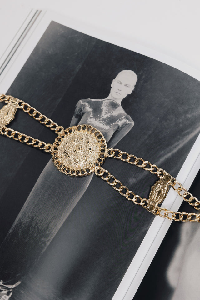 "ANTHEM" GOLD CHAIN BELT