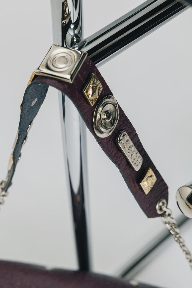 "BEAUTIFUL THINGS" DARK PLUM GOLD SHOULDER BAG