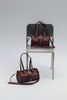 "ENDLESSLY" CHERRY GOLD BARREL BAG