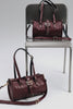 "ENDLESSLY" CHERRY GOLD BARREL BAG