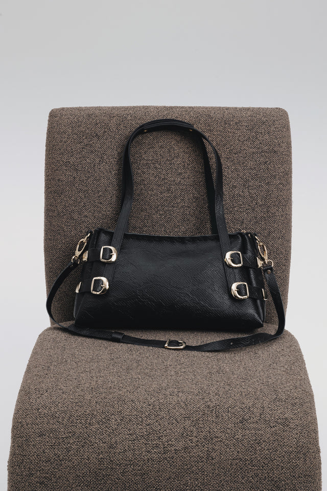 "ECHOES" BLACK GOLD SHOULDER BAG