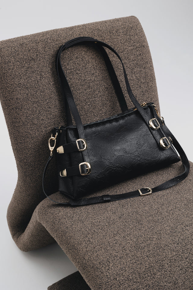 "ECHOES" BLACK GOLD SHOULDER BAG