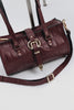 "ENDLESSLY" CHERRY GOLD BARREL BAG