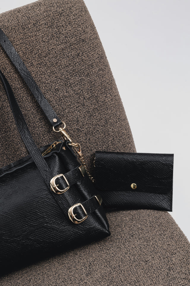 "ECHOES" BLACK GOLD SHOULDER BAG