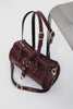 "ENDLESSLY" CHERRY GOLD BARREL BAG