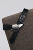 "BEAUTIFUL SCARLET" BLACK NICKEL LEATHER BELT