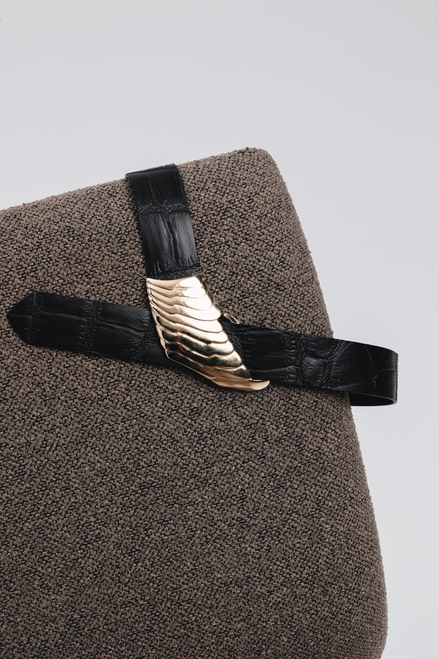 "BEAUTIFUL SCARLET" BLACK GOLD LEATHER BELT