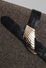 "BEAUTIFUL SCARLET" BLACK GOLD LEATHER BELT