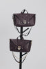 "SURRENDER" DARK PLUM NICKEL SHOULDER BAG