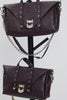 "SURRENDER" DARK PLUM NICKEL SHOULDER BAG