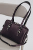 "SENSATION" DARK PLUM NICKEL SHOULDER BAG