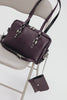 "SENSATION" DARK PLUM NICKEL SHOULDER BAG