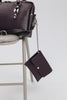 "SENSATION" DARK PLUM NICKEL SHOULDER BAG