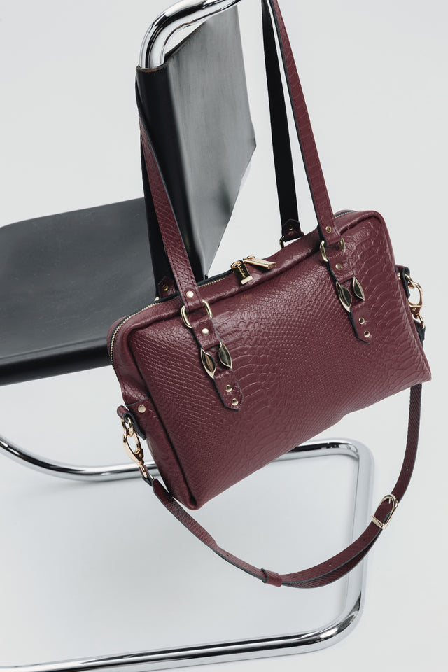 "SENSATION" CHERRY GOLD SHOULDER BAG