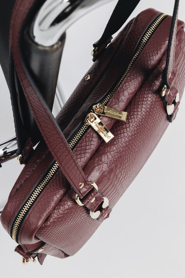 "SENSATION" CHERRY GOLD SHOULDER BAG