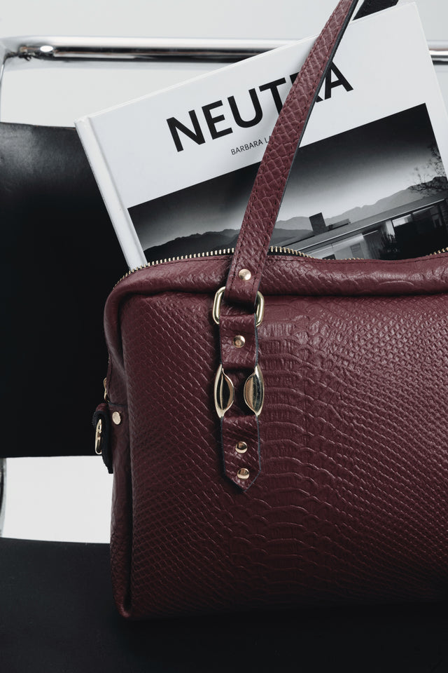 "SENSATION" CHERRY GOLD SHOULDER BAG