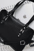 "SENSATION" BLACK NICKEL SHOULDER BAG